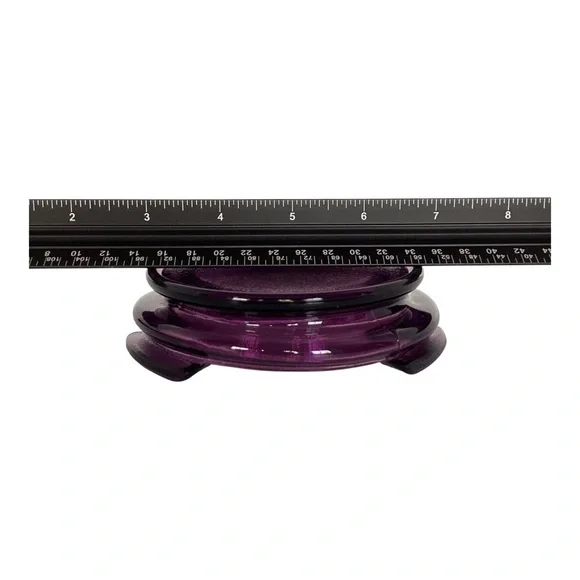 Fenton Violet Glass REPLACEMENT BASE Stand For 2001 Willow Green Opalescent Vase - Picture 15 of 16